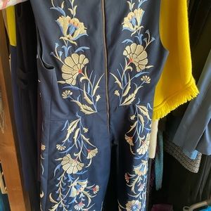 Anthropologie Moulinette Soeurs navy floral dress